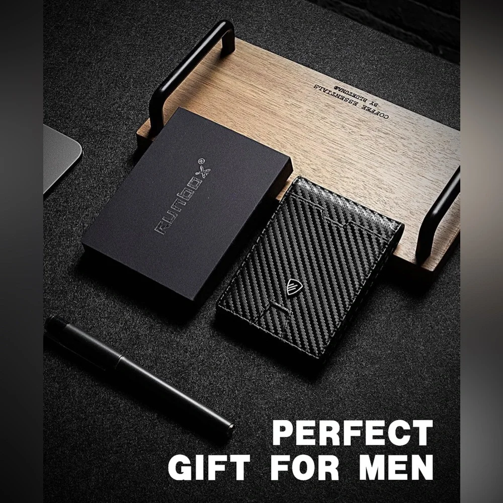 RUNBOX Mens Slim Wallet‎ with Money Clip RFID Blocking Bifold Credit Card Holder
